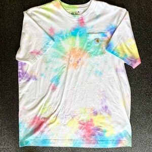 Carhartt Men's Multicolor Tie-Dye Pocket Tee Size 2XL 60s Psychedelic